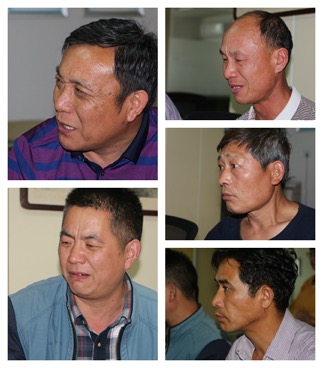 左上，周继坤，左下周家华；右上到右下，为周在春，周正国，周在化。（孔华/摄）